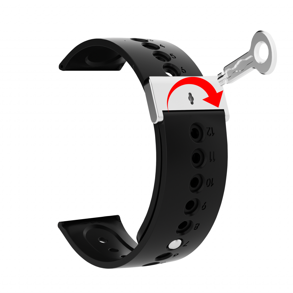 Bracelet sécurisé en silicone - Verrouillable à clé
