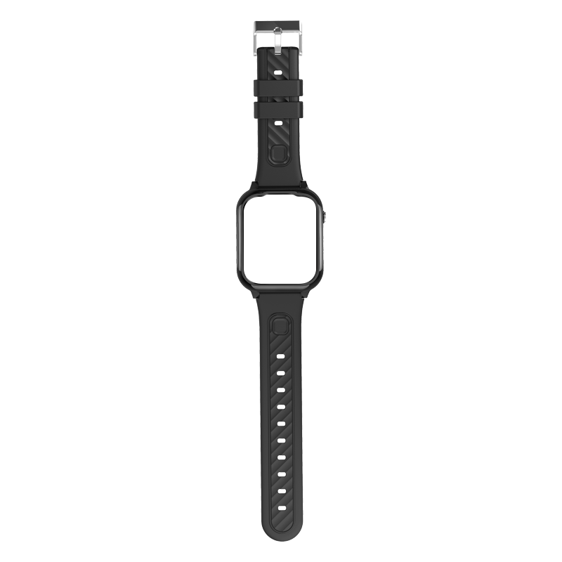 Bracelet original pour modèle D52 en silicone avec coque rigide - Noir