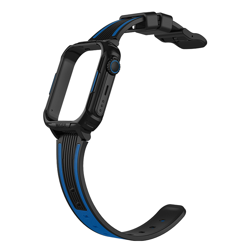Bracelet sport en silicone - Bleu et noir