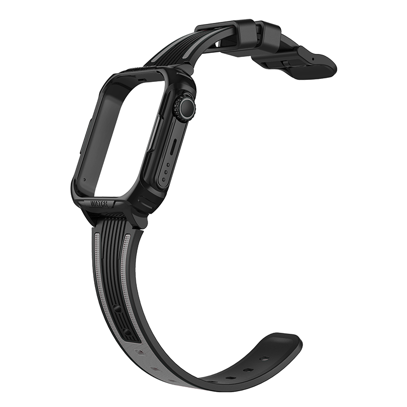 Bracelet sport en silicone - Gris et noir