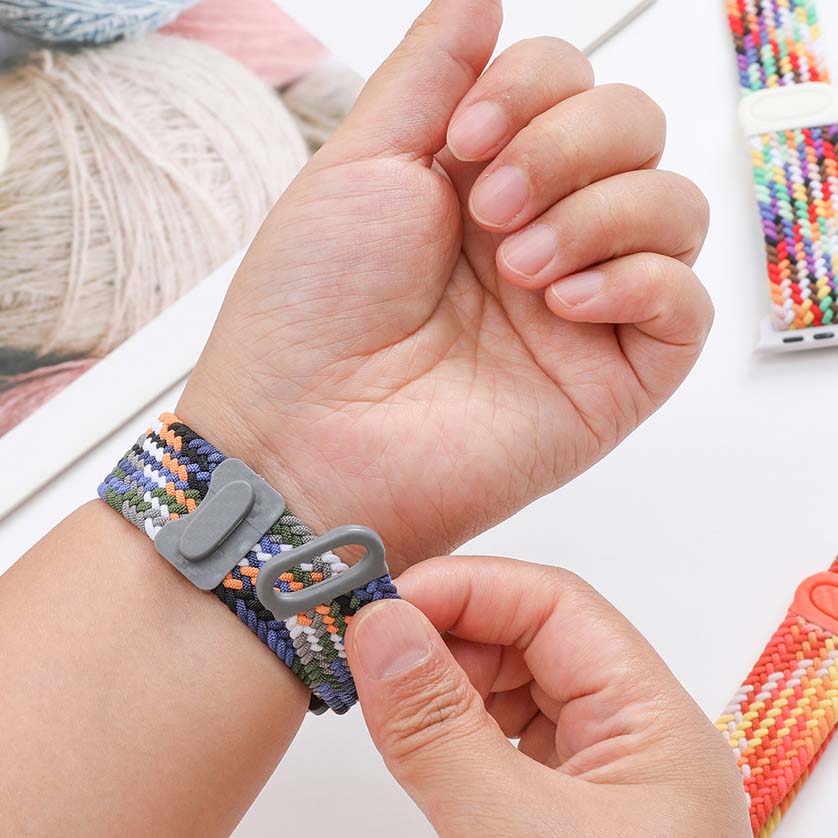 Bracelet en nylon tressé - Gris ZigZag